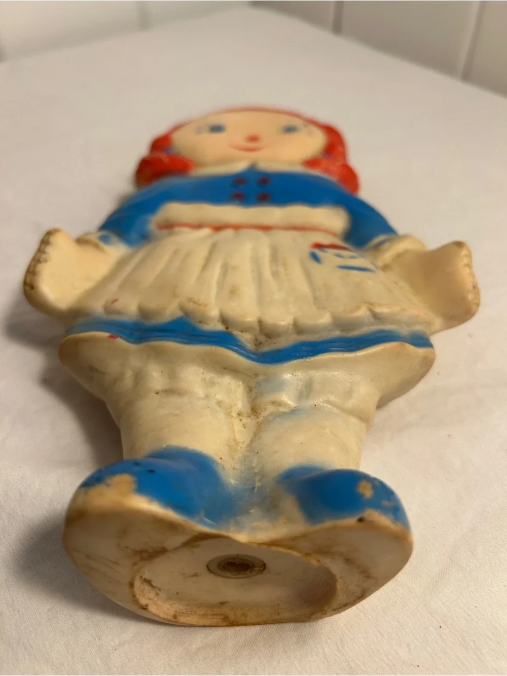 Vintage 1962 Jolly Blinker Raggedy Ann Rubber Squeak Toy Doll 60s retro